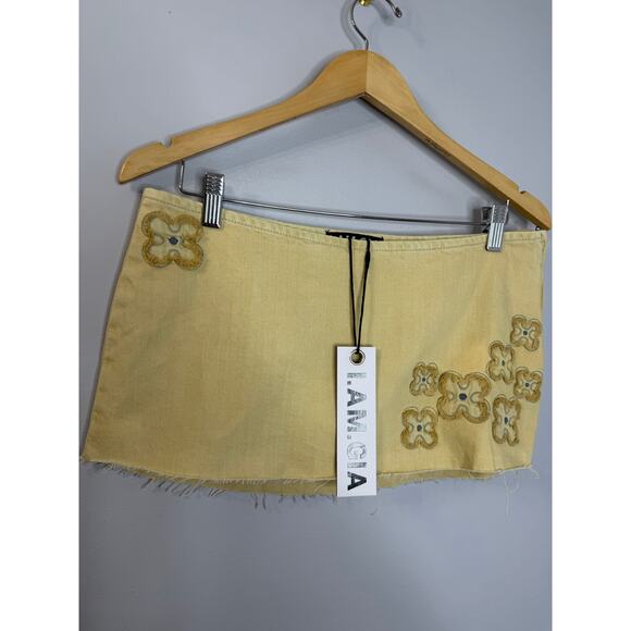 I.AM.GIA Fauna Mini Skort Tan Demin Women's XS New - Picture 2 of 16
